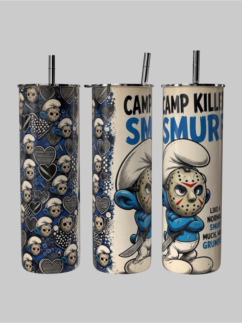 Killer Smurf Papa Smurf Cute Spooky 20oz Tumbler